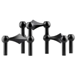 STOFF Copenhagen STOFF Nagel Candleholder, Set Of 3, Matt Black