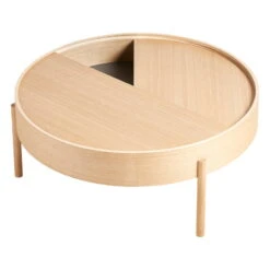 Woud Arc Coffee Table 89 Cm, White Pigmented Oak -Hay Outlet Store 110499 WOUD ARC COFFEE TABLE WHITE PIGMENTED OAK 2 EXPOSED