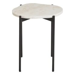 Woud La Terra Occasional Table, S, Ivory Travertine - Black