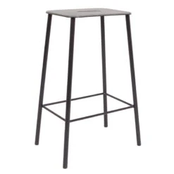Frama Adam Stool, 65 Cm, Anthracite Leather - Matt Black