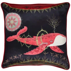 Klaus Haapaniemi & Co. Cosmic Whale With Red Planet Cushion Cover, Silk