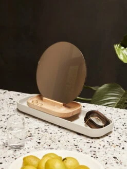 Fritz Hansen KN Slide Table Mirror, Ash - Grey Concrete -Hay Outlet Store 17951 Slide