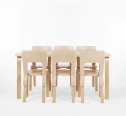 Artek Aalto Chair 66, Birch -Hay Outlet Store 1845741 Chair66 clear lacquer Aalto Table rectangular 82A white laminate master