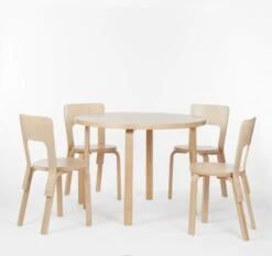 Artek Aalto Chair 66, Birch -Hay Outlet Store 1846696 Chair66 clear lacquer Aalto Table round 90A clear lacquer master