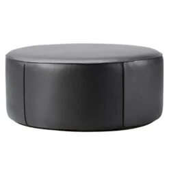 Fredericia Mono Pouf 90 Cm, Black Leather