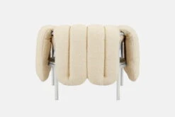 Hem Puffy Lounge Chair, Eggshell Boucle - Stainless Steel -Hay Outlet Store 20295 Puffy Lounge Chair Eggshell Stainless 04 2048x2048