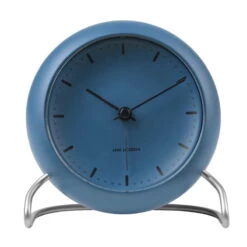 Arne Jacobsen AJ City Hall Table Clock With Alarm, Stone Blue