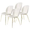 GUBI Beetle Chair, Brass - Alabaster White, Set Of 4