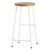 HAY Cornet Bar Stool, Low, Cream White - Oiled Oak