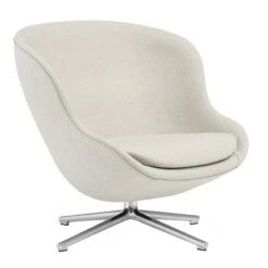 Normann Copenhagen Hyg Lounge Chair, Low, Swivel, Aluminium - Main Line Flax 20