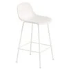 Muuto Fiber Counter Stool With Backrest, 65 Cm, Tube Base, White