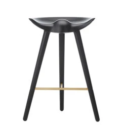 By Lassen ML42 Bar Stool, 69 Cm, Black Stained Beech - Brass