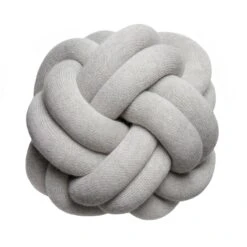 Design House Stockholm Knot Cushion, White - Grey