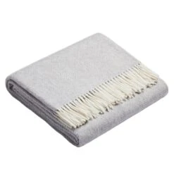 Sibast Alpaca Throw, Herringbone Grey