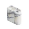 Northern Monolith Candle Holder, Low, Mixed White Marble