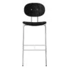 Sibast Piet Hein Bar Stool 75 Cm, Chrome - Black Lacquered Oak