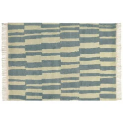 Roots Living Pilari Rug, Bamboo - Wool, Blue - Vanilla