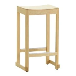 Artek Atelier Bar Stool, 65 Cm, Lacquered Ash