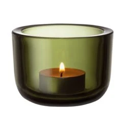 Iittala Valkea Tealight Candleholder 60 Mm, Moss Green