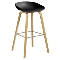 HAY About A Stool AAS32, 75 Cm, Lacquered Oak - Black