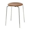 Fritz Hansen Dot Stool, Walnut Leather - Chrome