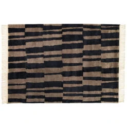Roots Living Pilari Rug, Bamboo - Wool, Carbon - Brown