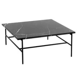 HAY Rebar Coffee Table, 80 X 83 Cm, Black - Black Marble