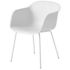 Muuto Fiber Armchair, Tube Base, White