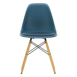 Vitra Eames DSW Chair, Sea Blue - Maple - Sea Blue/dark Grey Cushion