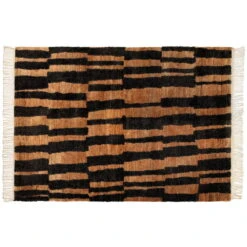 Roots Living Pilari Rug, Hamppu, Natural - Black