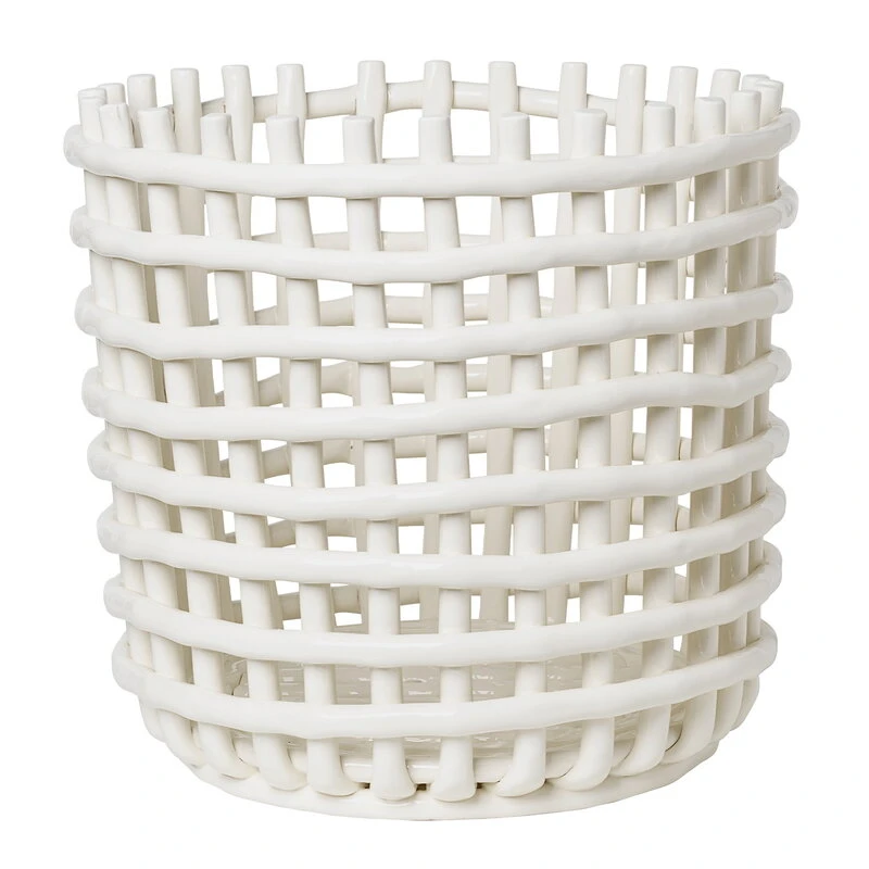 Ferm LIVING Ceramic Basket, XL, Off-white 1 Ferm LIVING Ceramic Basket, XL, Off-white