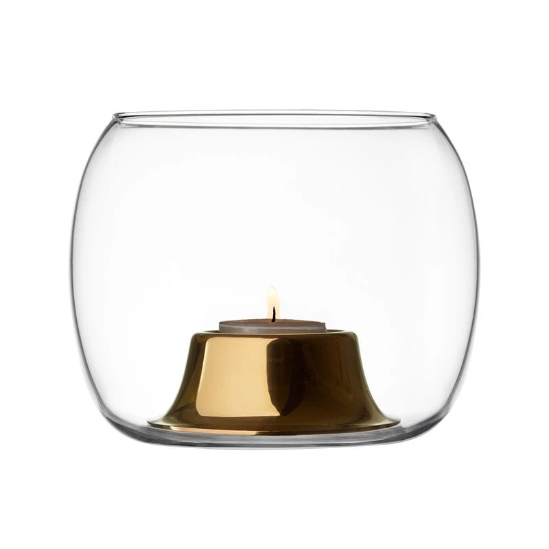 Iittala Kaasa Tealight Holder, Clear - Rose Gold 1 Iittala Kaasa Tealight Holder, Clear - Rose Gold