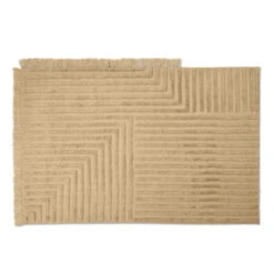 Ferm LIVING Crease Wool Rug, Small, Light Sand