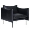 Fogia Tiki Armchair, Large, Black Steel - Black Elmosoft Leather