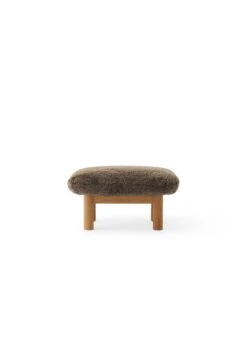 MENU Brasilia Ottoman, Oak - Root Sheepskin -Hay Outlet Store 8153002 001704ZZ Brasilia Ottoman Natural Oak Sheepskin Root Front