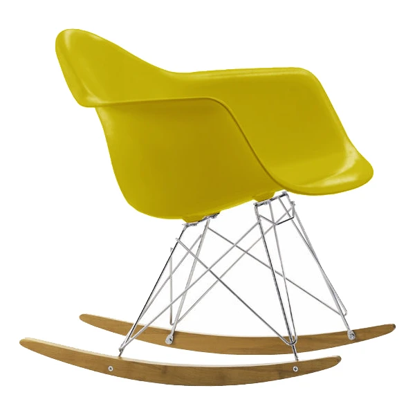 Vitra Eames RAR Rocking Chair, Mustard - Chrome - Golden Maple 1 Vitra Eames RAR Rocking Chair, Mustard - Chrome - Golden Maple