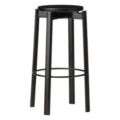 MENU Passage Bar Stool, 75 Cm, Dark Lacquered Oak -Hay Outlet Store 9115959 Passage Bar Stool Dark Lacquered Oak Angle
