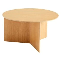 HAY Slit Wood Table, 65 Cm, Lacquered Oak