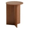 HAY Slit Wood Table, 35 Cm, High, Lacquered Walnut