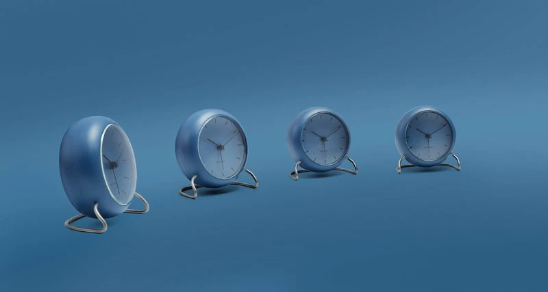 Arne Jacobsen AJ City Hall Table Clock With Alarm, Stone Blue 3 Arne Jacobsen AJ City Hall Table Clock With Alarm, Stone Blue - Image 3