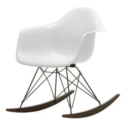 Vitra Eames RAR Rocking Chair, White - Basic Dark - Dark Maple