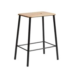 Frama Adam Stool, 50 Cm, Oak - Matt Black
