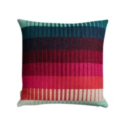Røros Tweed Åsmund Gradient Cushion, 50 X 50 Cm, Red - Turquoise