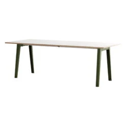 TIPTOE New Modern Table 220 X 95 Cm, White Laminate - Rosemary Green