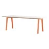 TIPTOE New Modern Table 220 X 95 Cm, White Laminate - Ash Pink