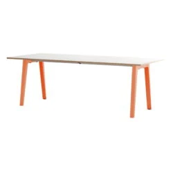 TIPTOE New Modern Table 220 X 95 Cm, White Laminate - Ash Pink