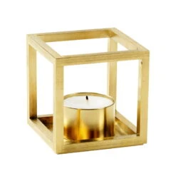 By Lassen Kubus T Candleholder, Gold-plated