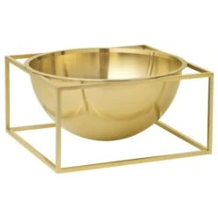 By Lassen Kubus Centrepiece Bowl, Large, Gold-plated