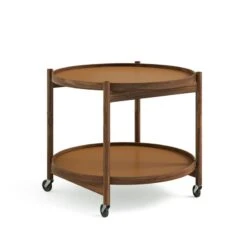 Brdr. Krüger Bølling Tray Table 60 Cm, Oiled Walnut - Clay -Hay Outlet Store Bolling Tray Table model 60 Walnut 26 Clay Cognac Black