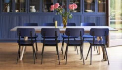 HAY Result Chair, Black - Dark Blue -Hay Outlet Store CPH 30 Extendable wb lacquer oak grey lino Result Chair dark blue wb lacquer oak seat and back Bottoms Up Vase